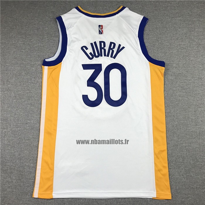 Maillot Golden State Warriors Stephen Curry NO 30 Association 2021-22 Blanc